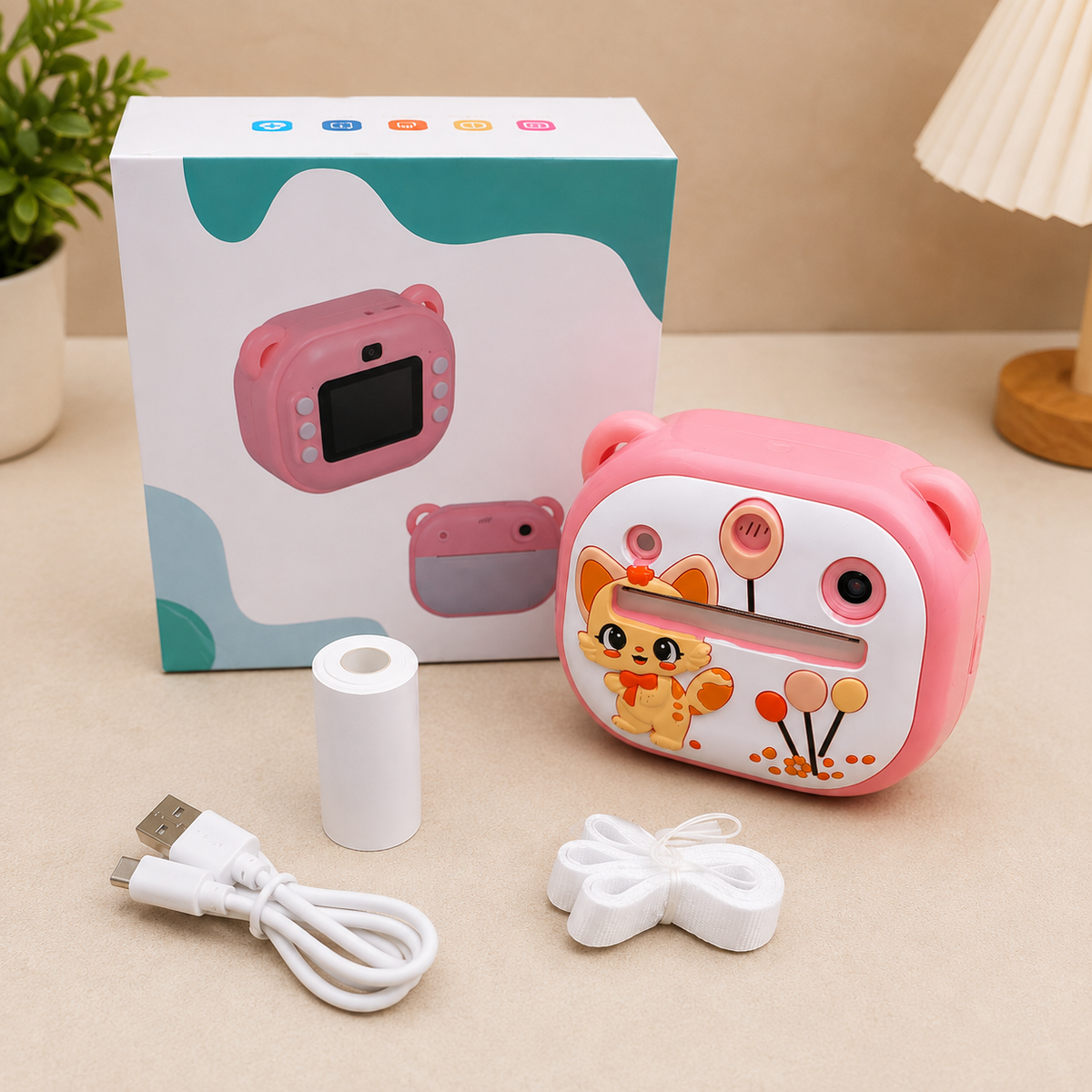 Pink Kids Instant Print Camera