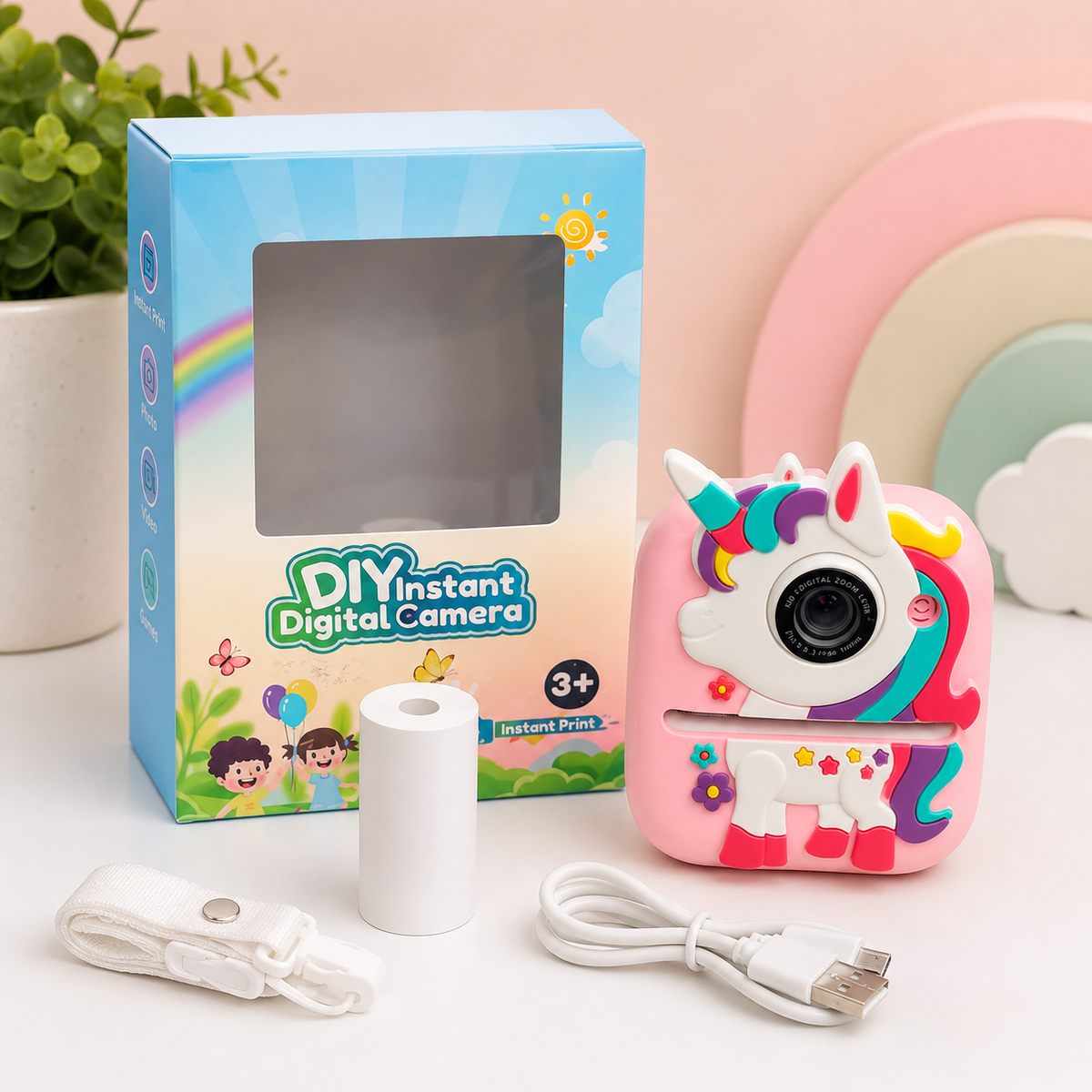 Unicorn Pink Instant Print Kids Camera