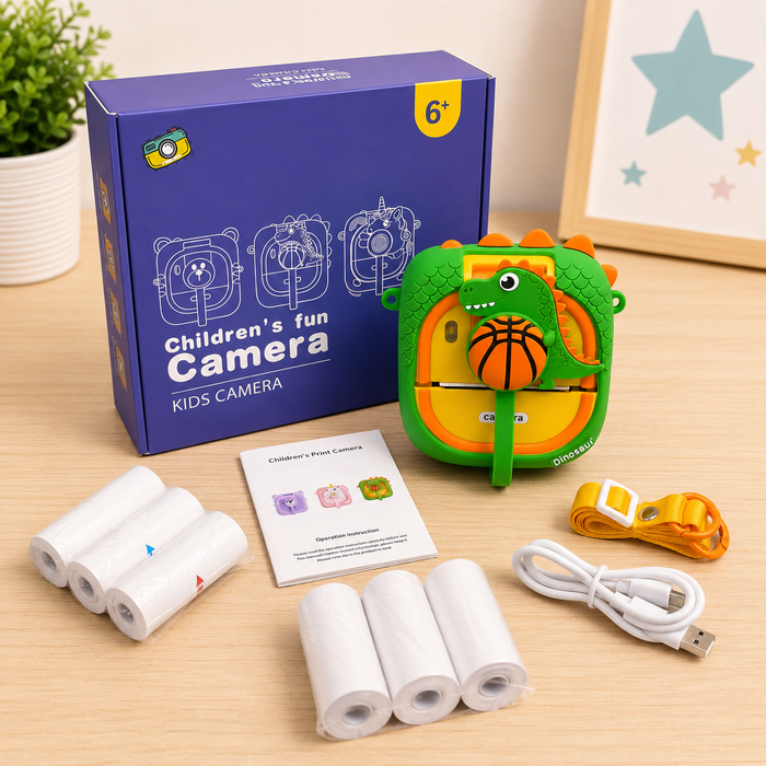 Dinosaur Green Instant Print Kids Camera