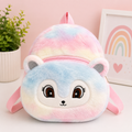 Pastel Rainbow Plush Kids Backpack