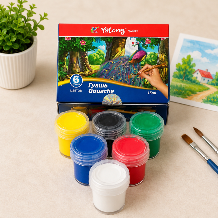 Yalong 6-Color Gouache Paint Set