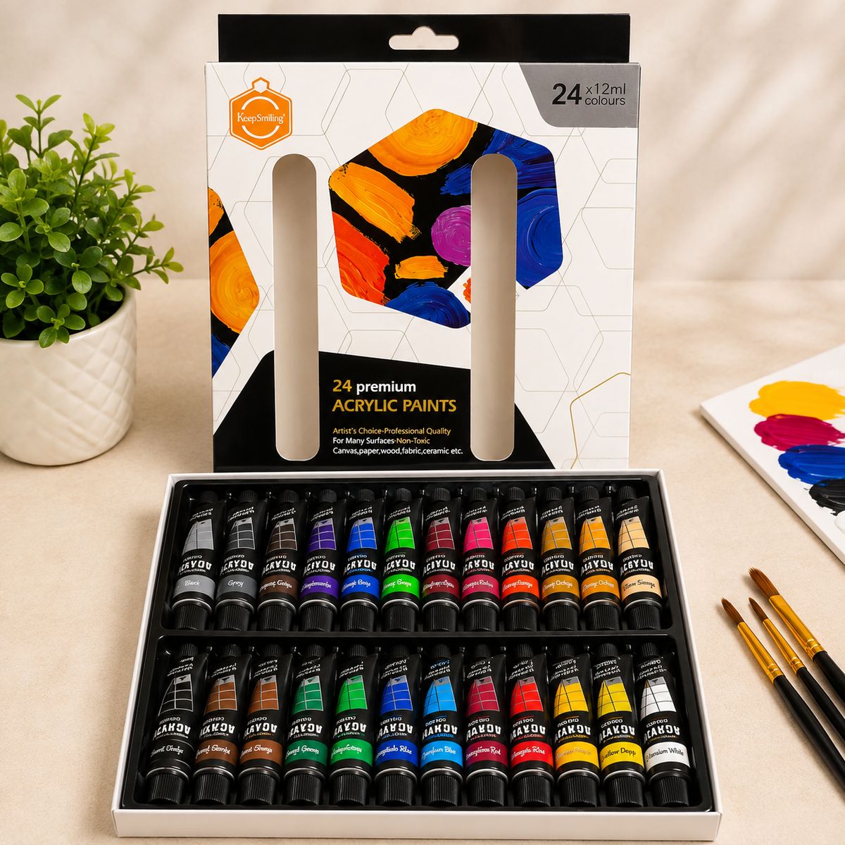 24-Color Premium Acrylic Paint Set