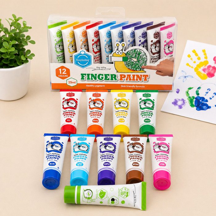 12-Color Washable Finger Paint Set