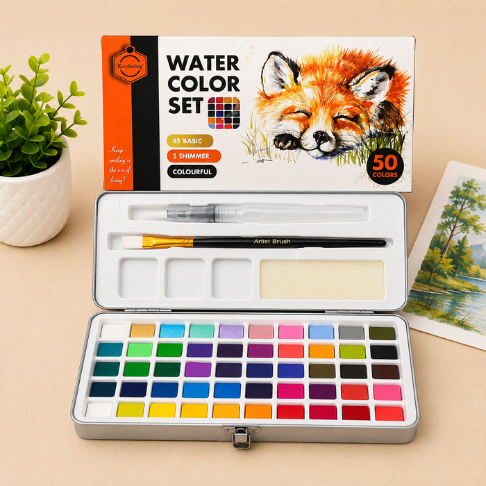 50 Colors Watercolor Set