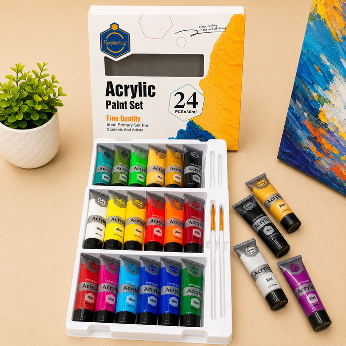 24 Colors Acrylic Paint Set