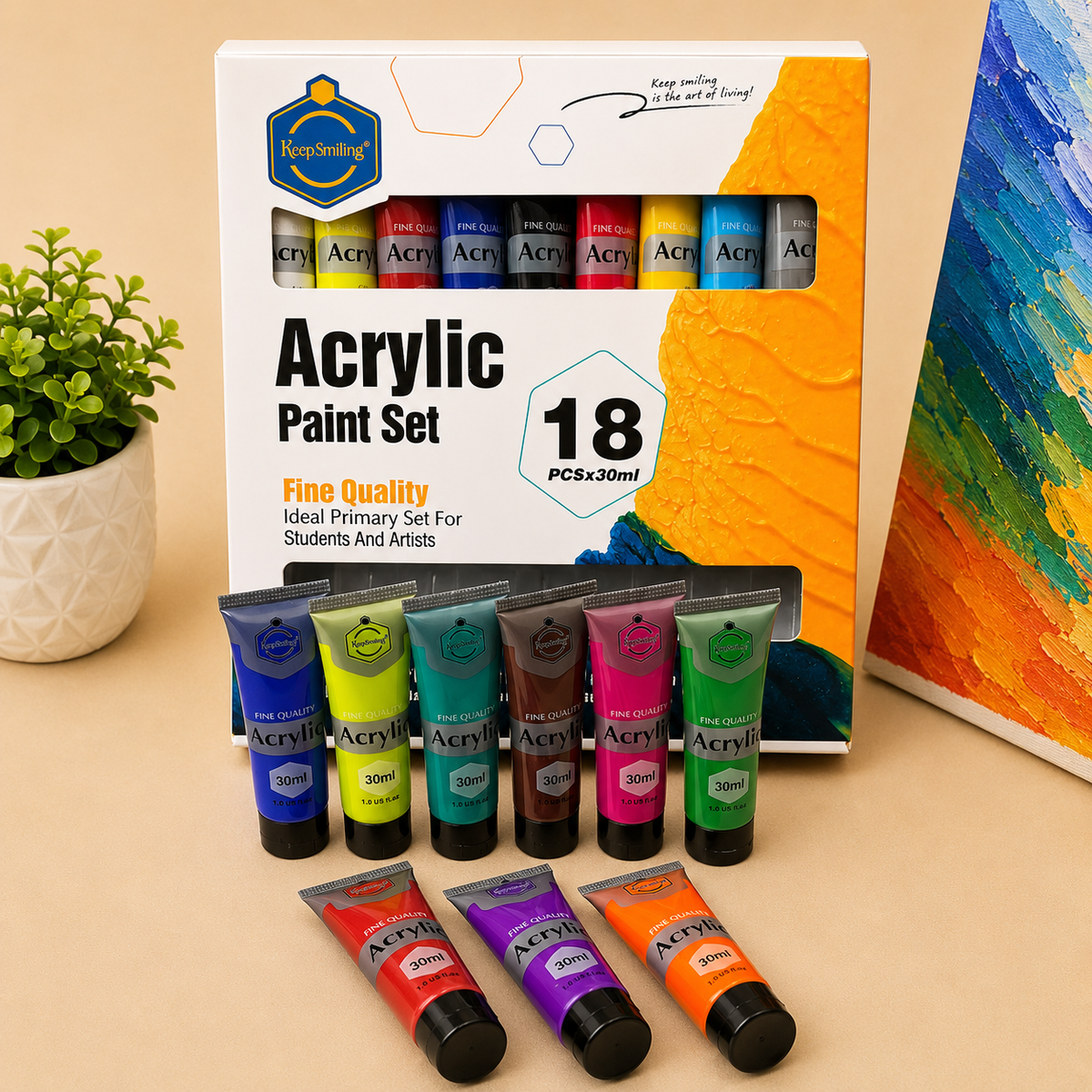 18-Piece Acrylic Paint Set