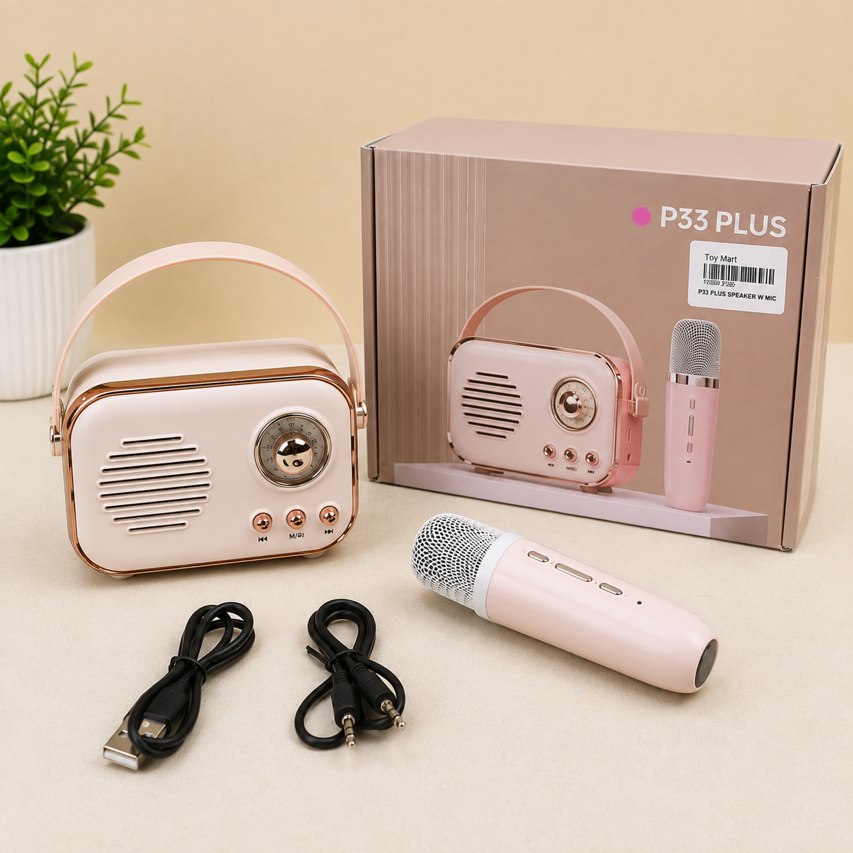 P33 Plus Portable Karaoke Speaker with Wireless Microphone
