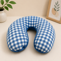 Soft Checkered Travel Neck Pillow