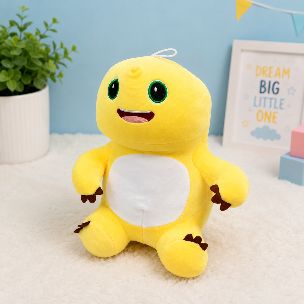 Yellow Dinosaur Plush Toy - 20cm