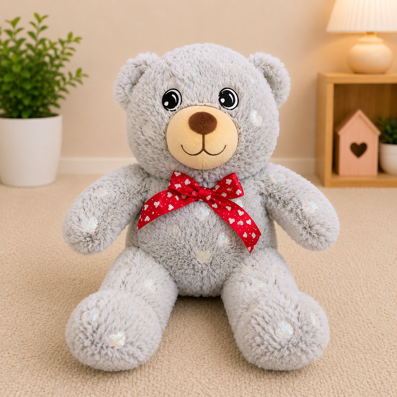 Soft Heart Bow Teddy Bear Plush Toy - 20cm
