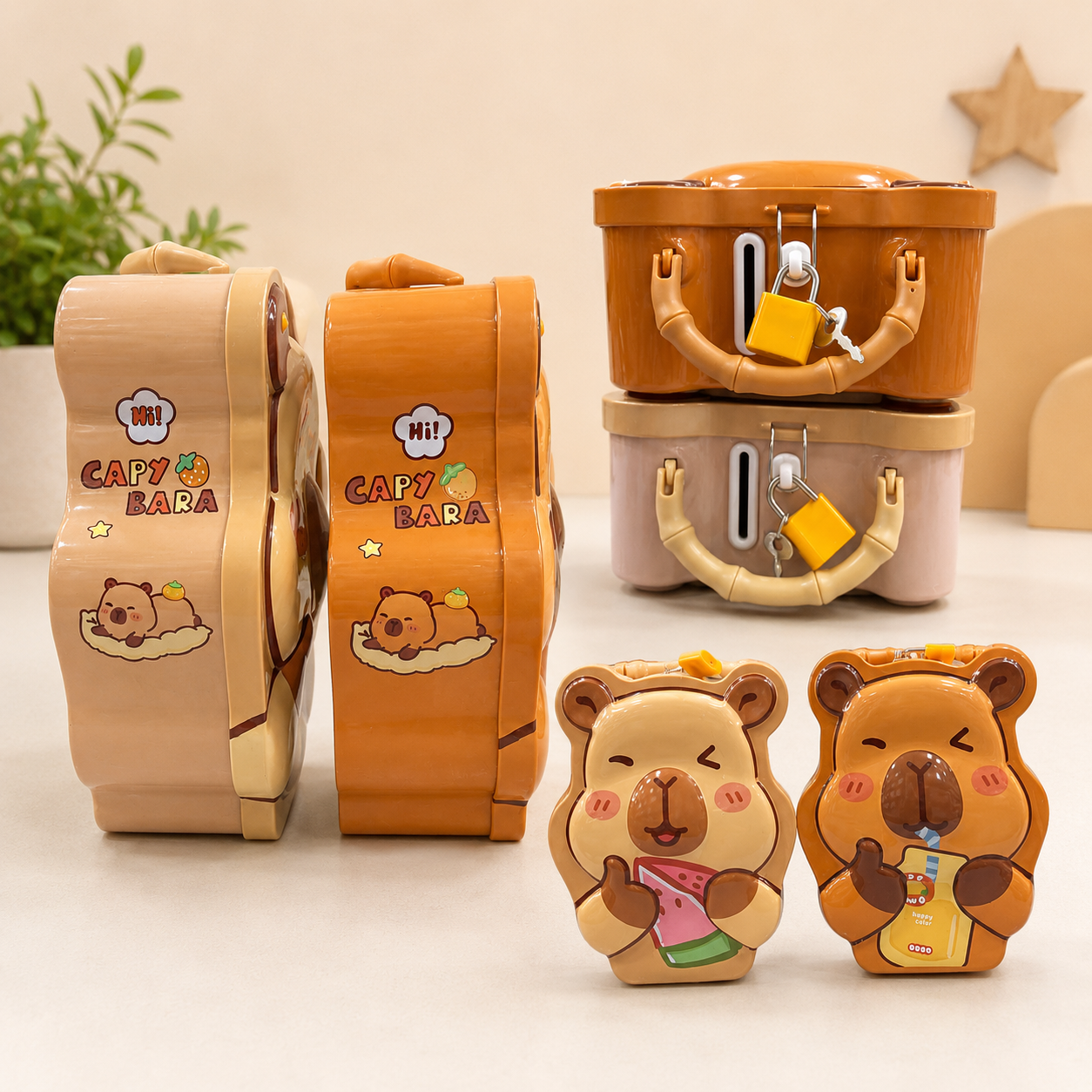 Capybara Money Box with Lock