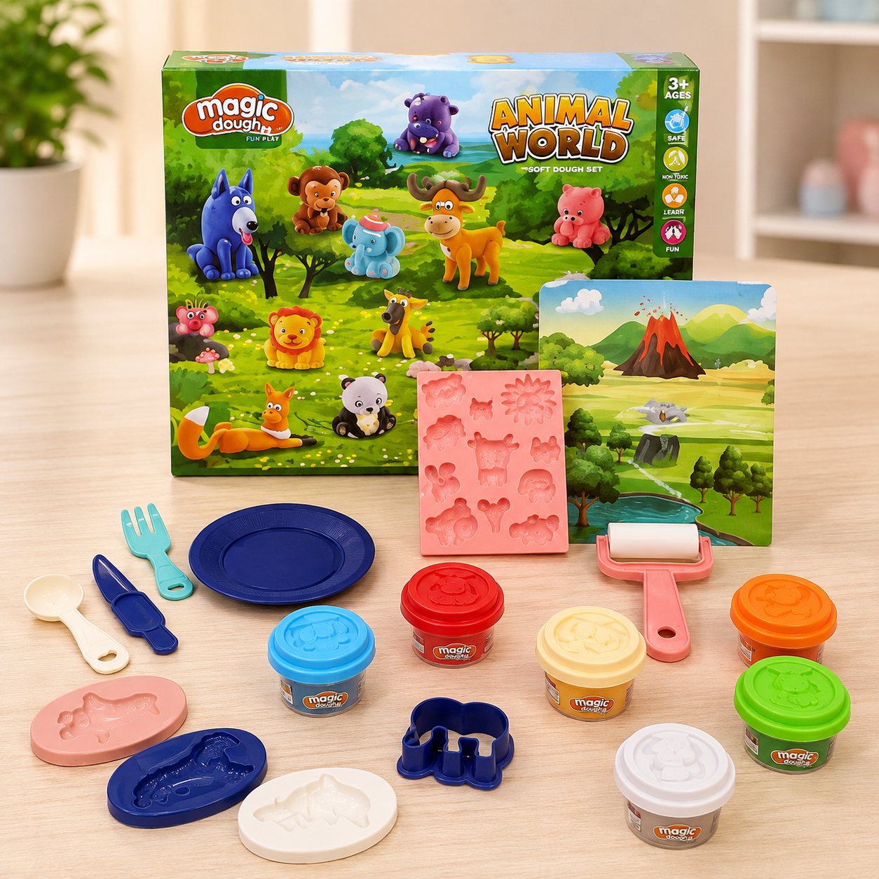 Animal World Magic Dough Play Set