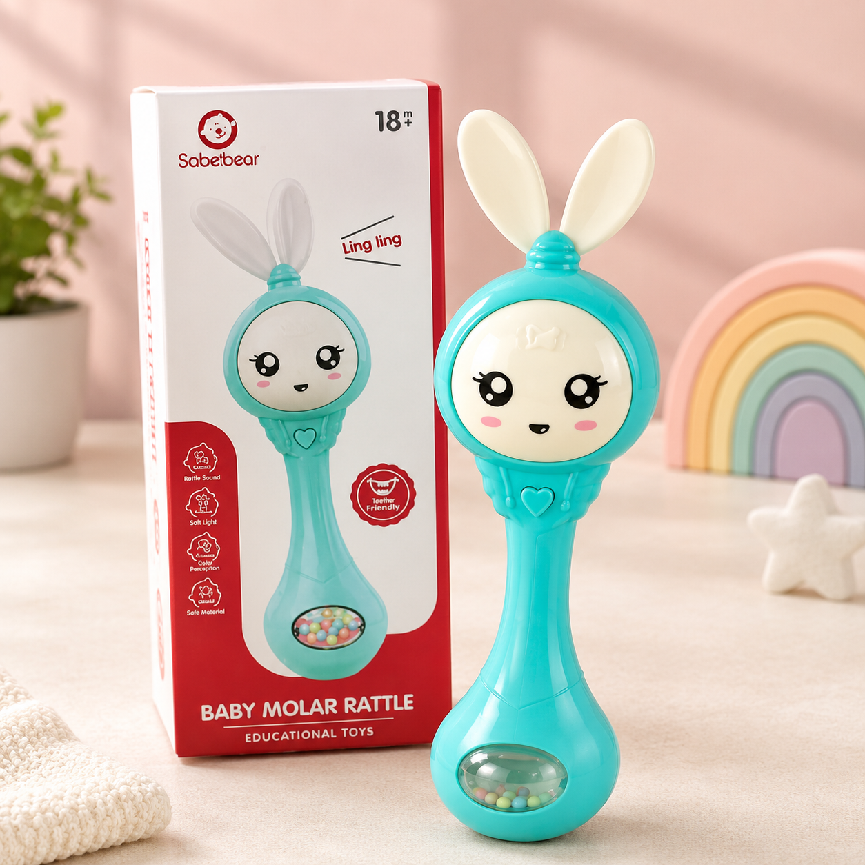 Baby Bunny Rattle & Teether Toy