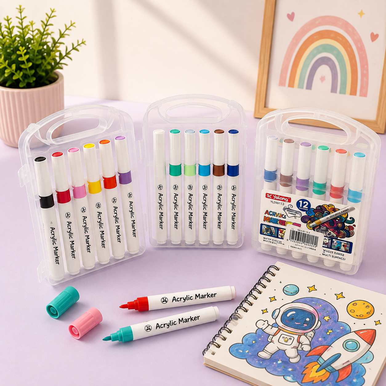 Yulin 12 Colors Acrylic Marker Set