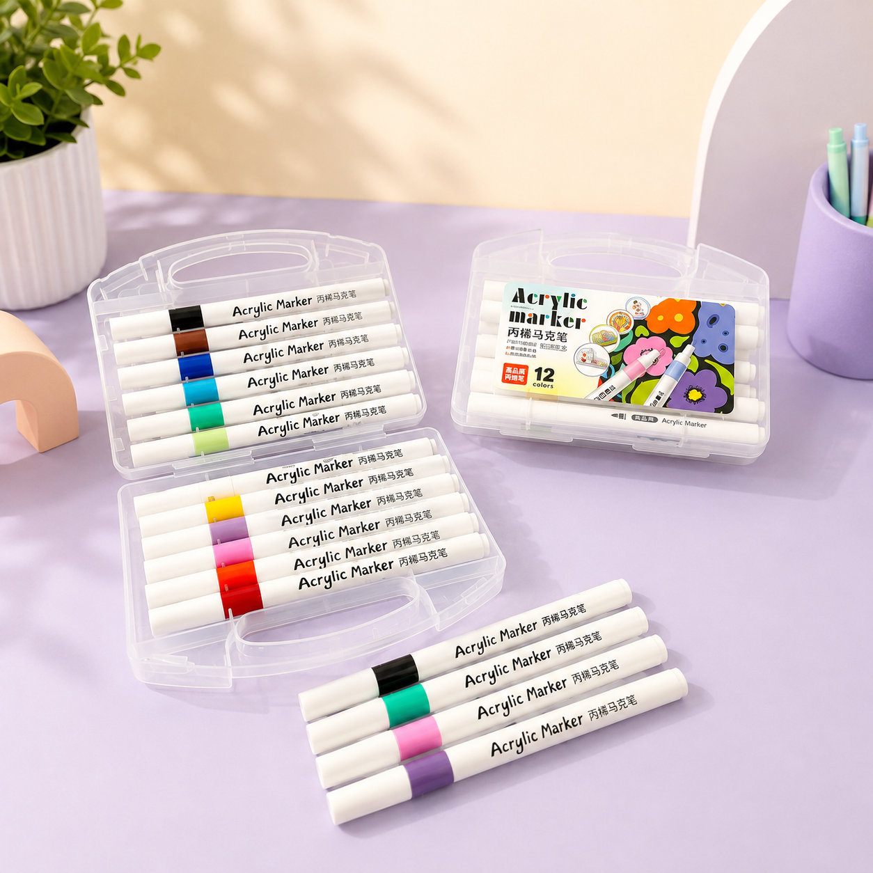 12 Colors Acrylic Marker Pen Set