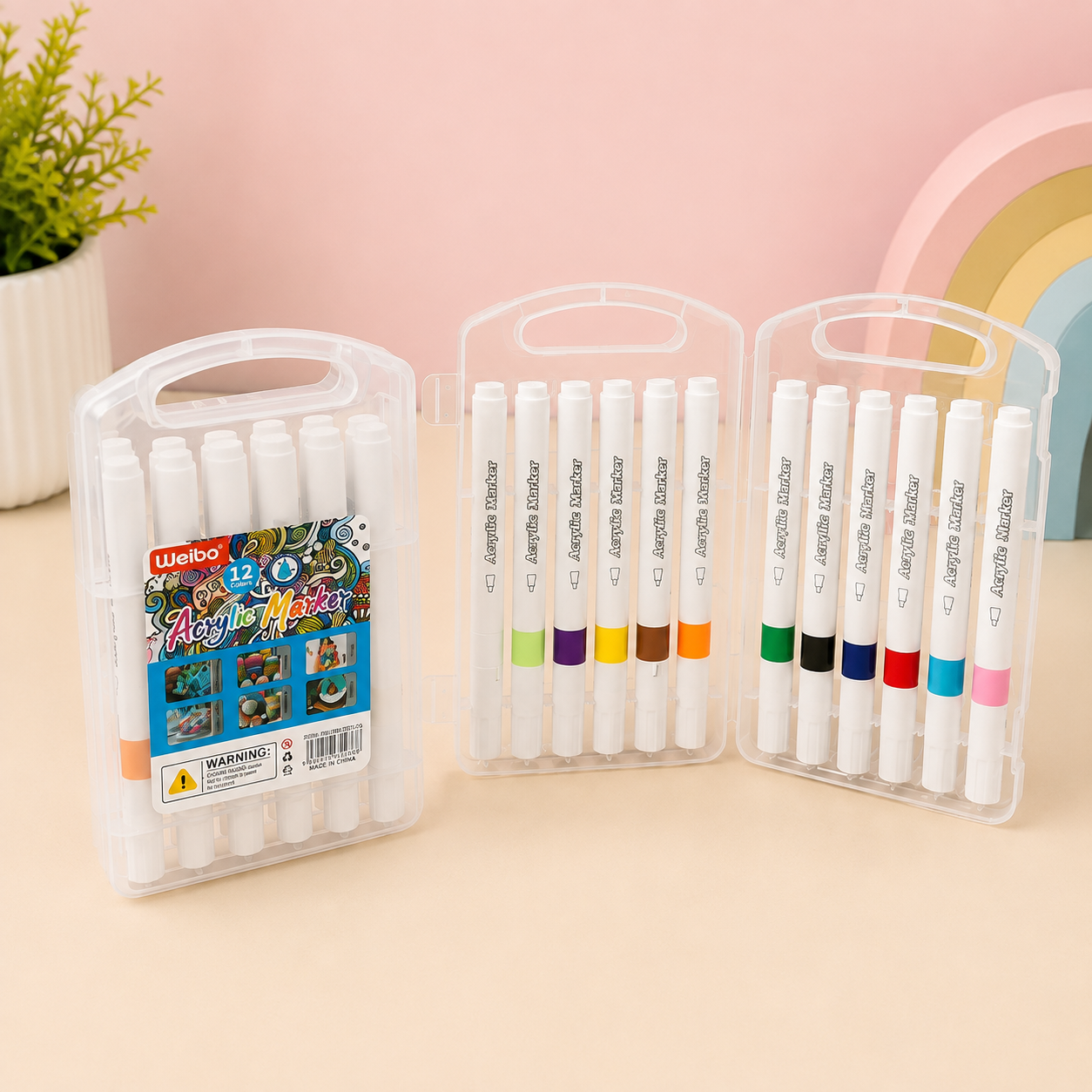 12 Colors Acrylic Marker Pen Set