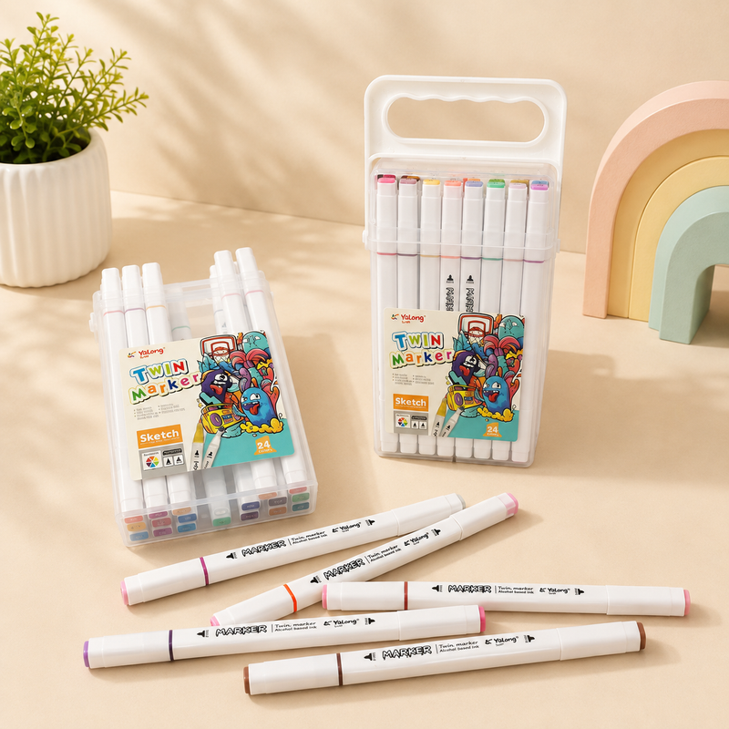 24 Colors Twin Marker Sketch Pen Set