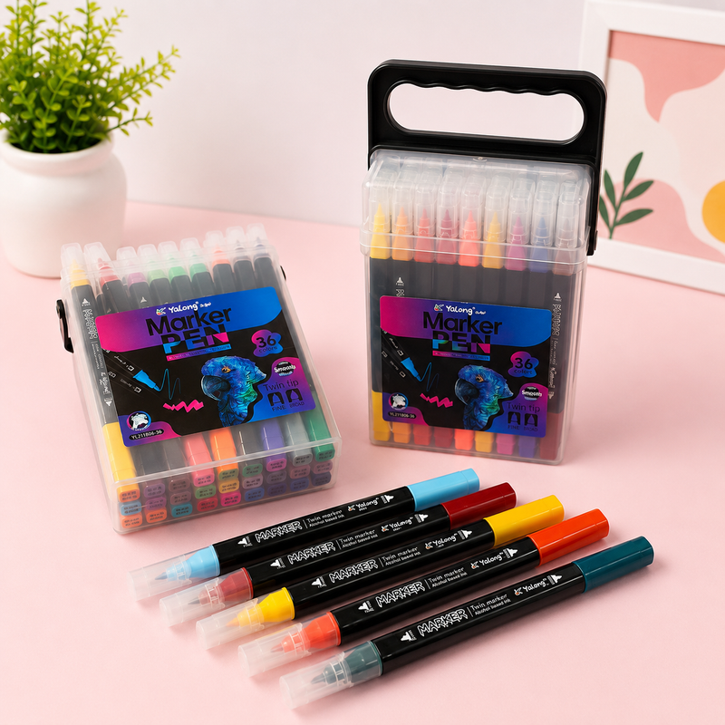 36 Colors Dual Tip Marker Pen Set