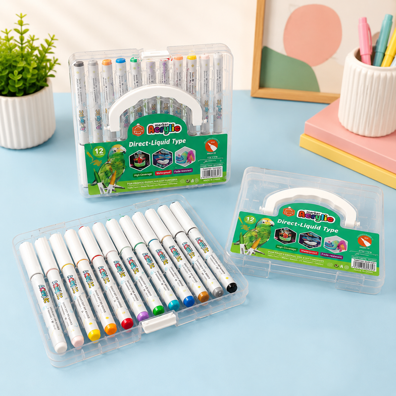 12 Colors Acrylic Paint Marker Set