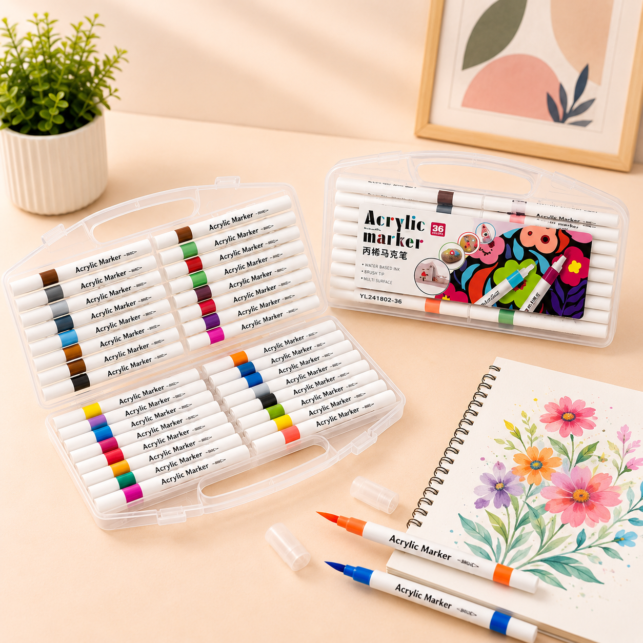 36 Colors Acrylic Marker Pen Set
