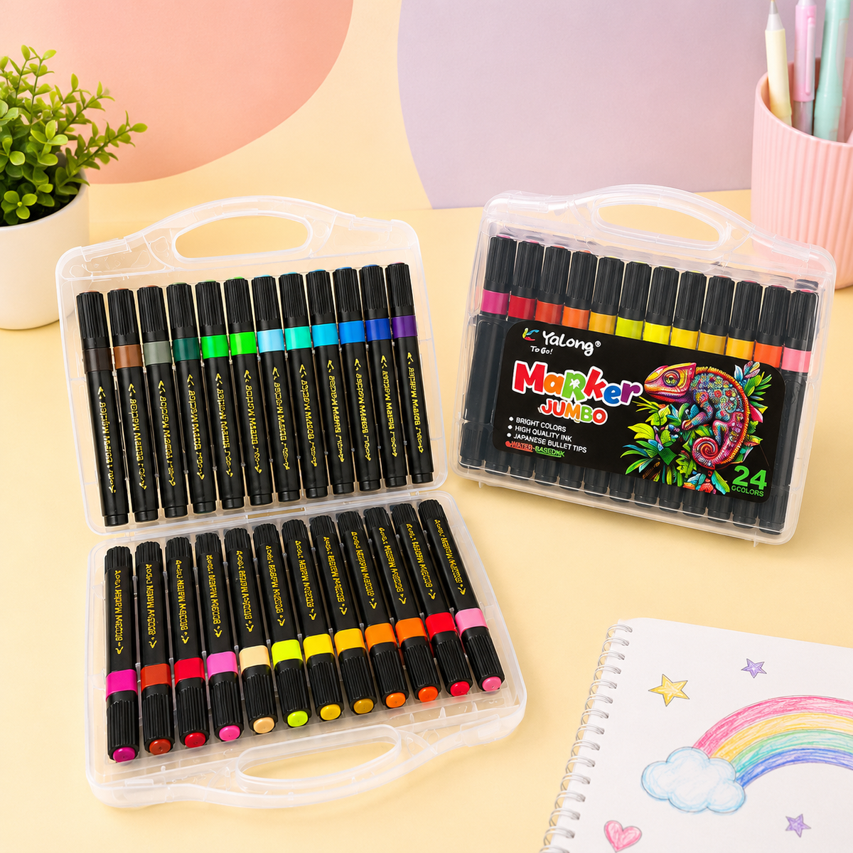 Yalong 24 Colors Marker Jumbo Set