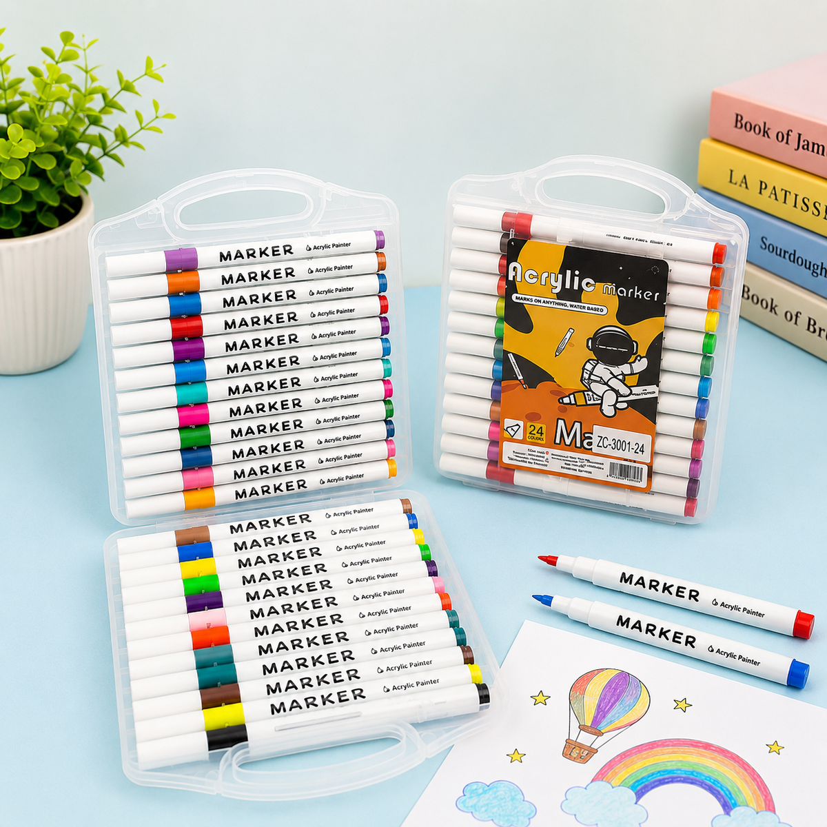 24 Colors Acrylic Marker Set