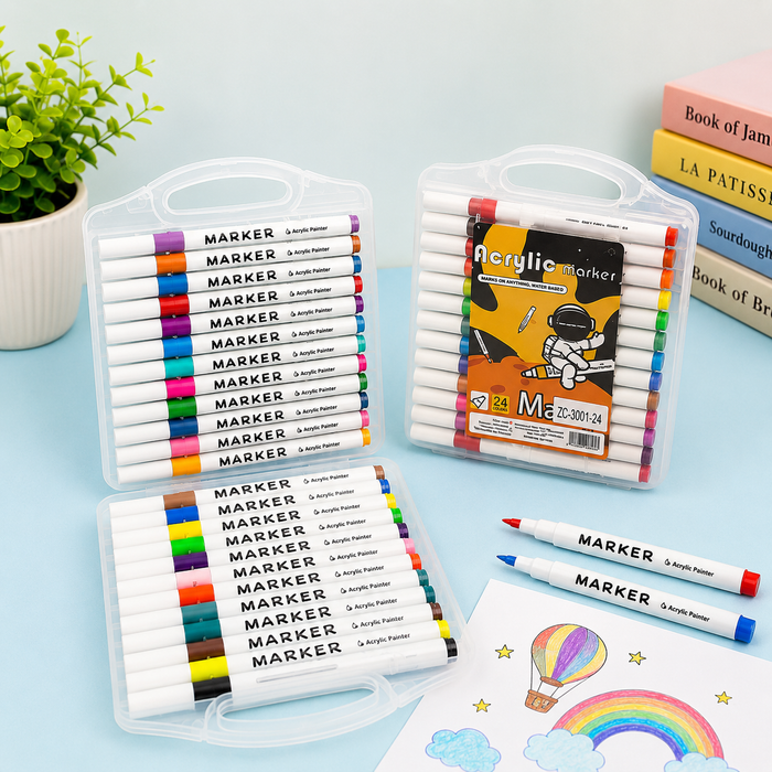24 Colors Acrylic Marker Set