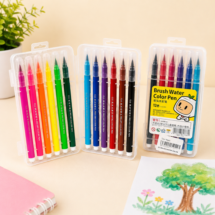 12 Colors Brush Watercolor Pen Set