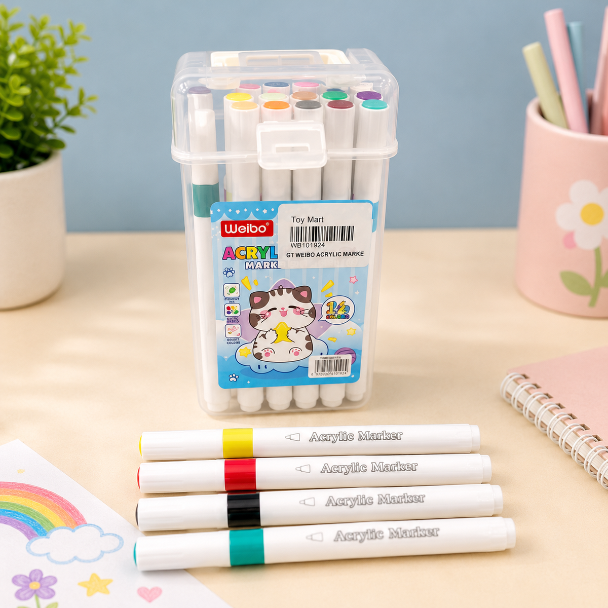 Weibo 24 Colors Acrylic Marker Set