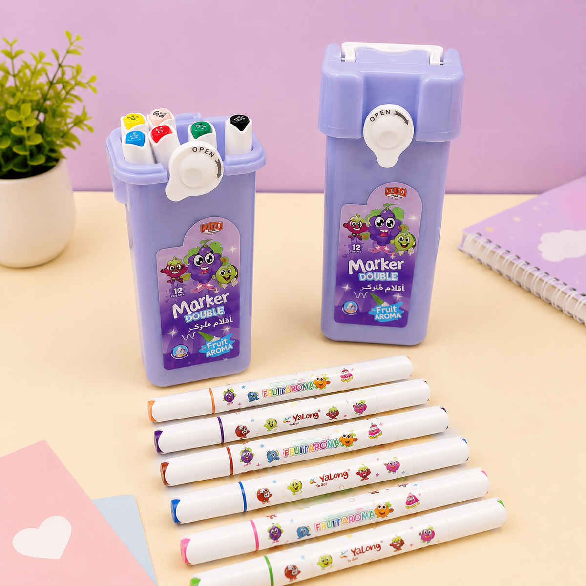 12 Colors Fruit Aroma Double Marker Set.