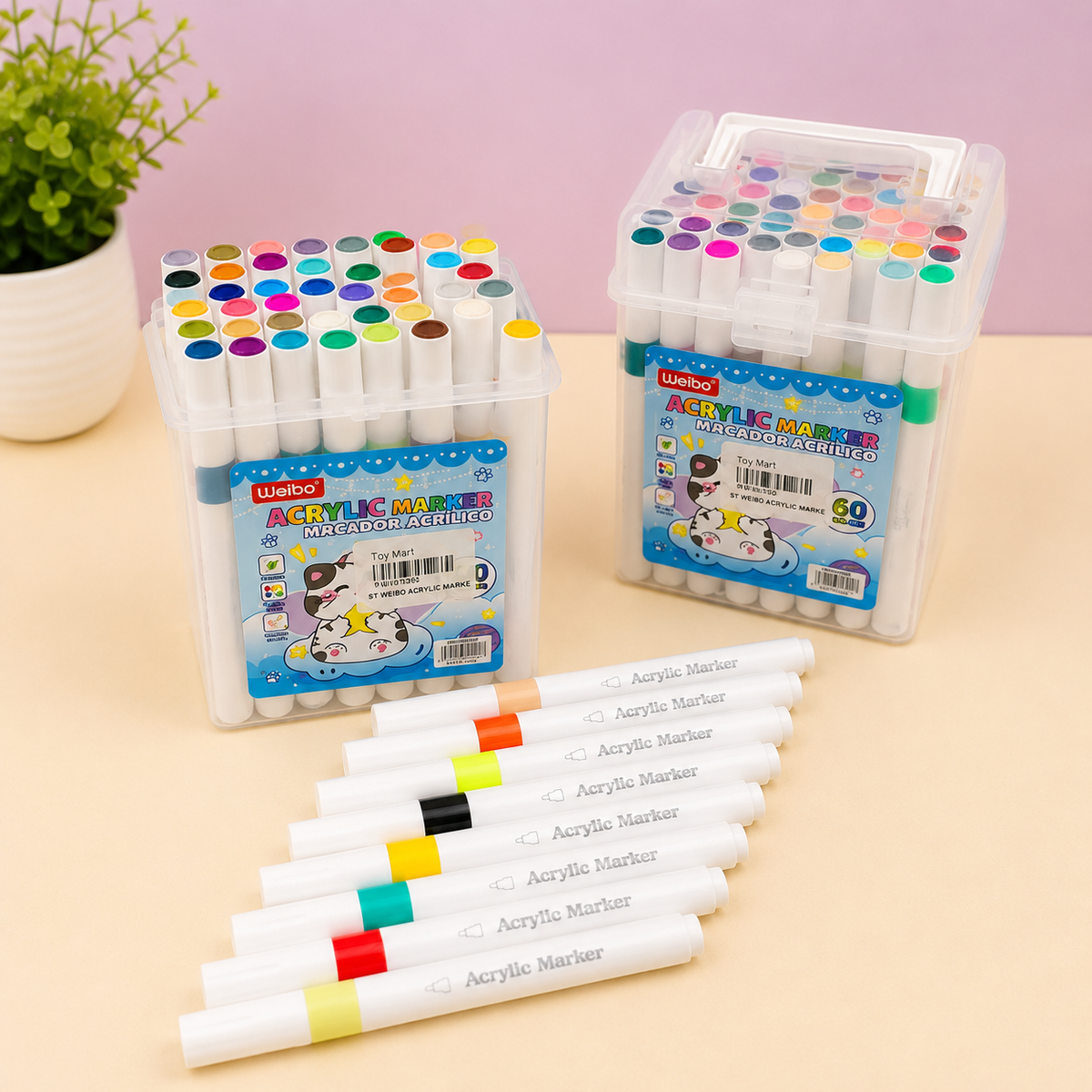 Weibo 48 Colors Acrylic Marker Set