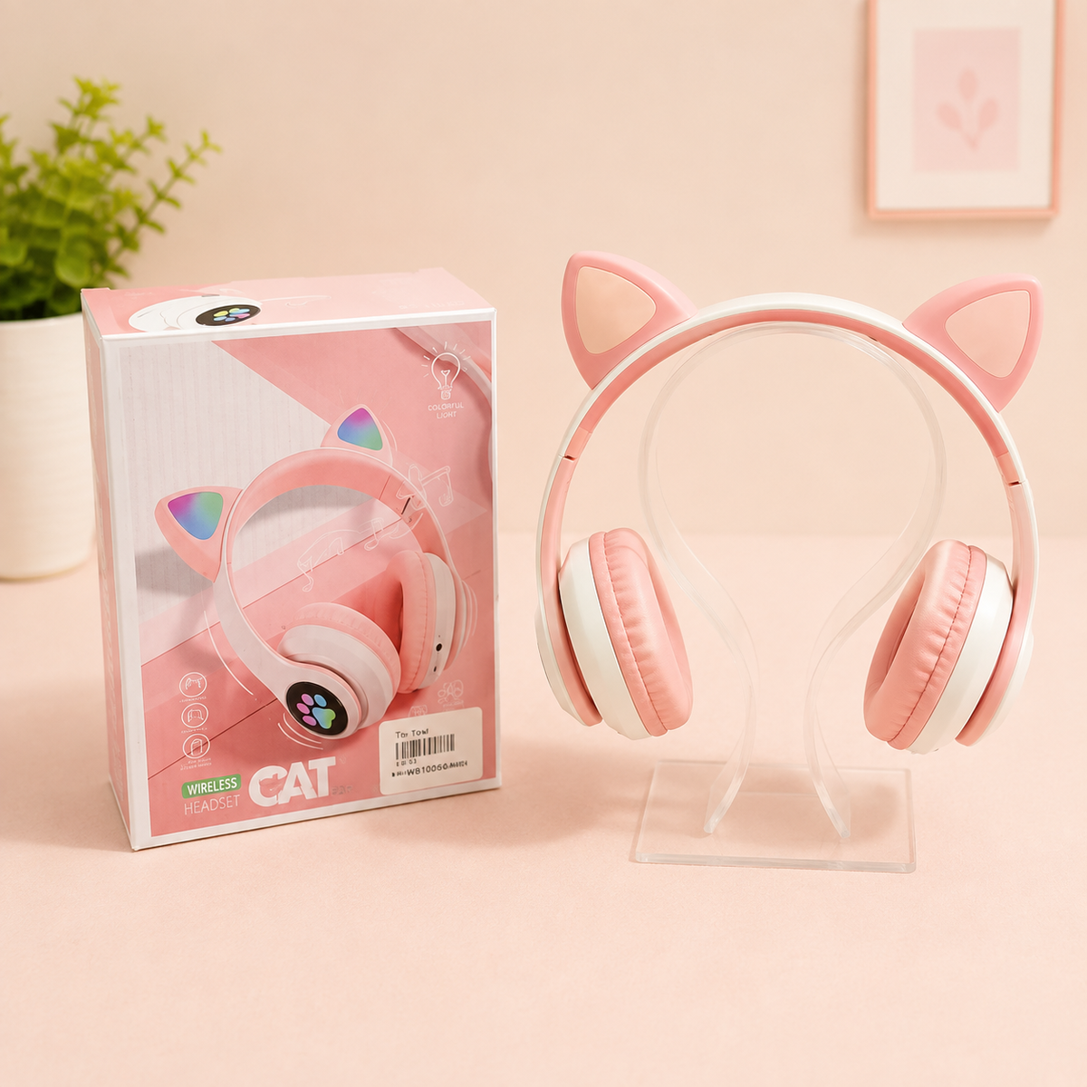 Cat Ear Wireless Headphones-Pink