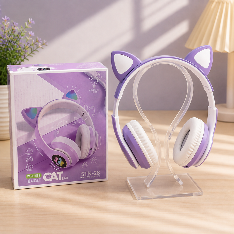Cat Ear Wireless Headphones-Purple