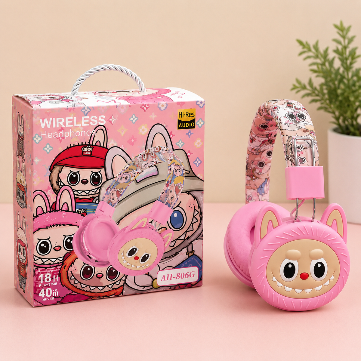 Labubu Wireless Headphones-Purple