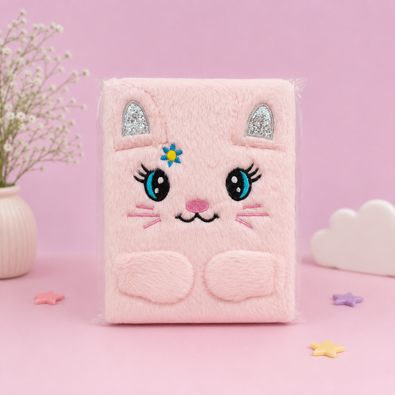 Cute Kitty Plush Notebook