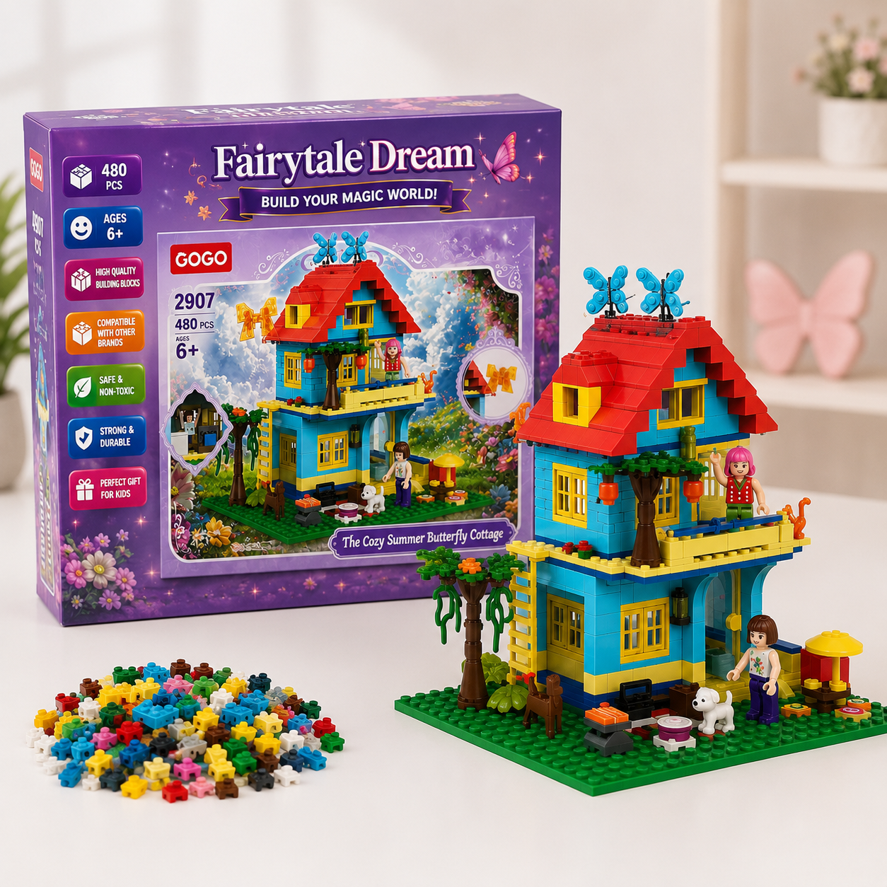Butterfly Cottage Building Blocks Set – 480 PCS.