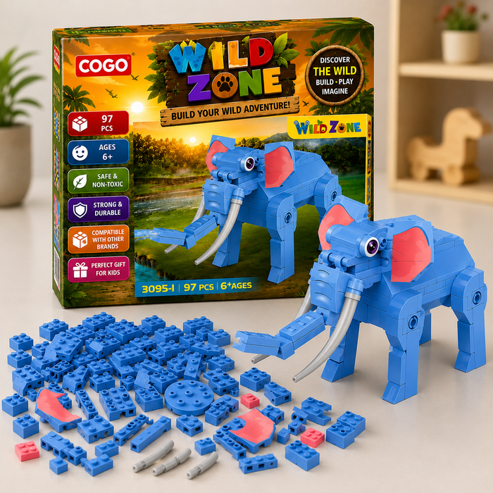 Wild Elephant Building Blocks Set – 97 PCS