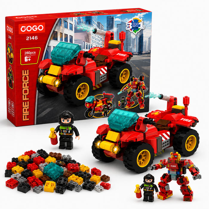 3-in-1 Fire Rescue Building Blocks Set – 280 PCS