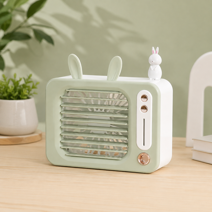 Portable Mini Desktop Air Cooler Fan with Humidifier – Bunny Design