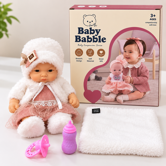 Realistic Baby Doll with Feeding Accessories & Soft Blanket Set