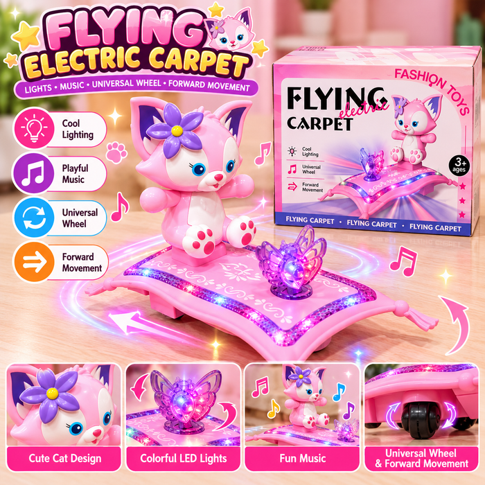 Flying Electric Carpet Cat Toy with Lights & Music.