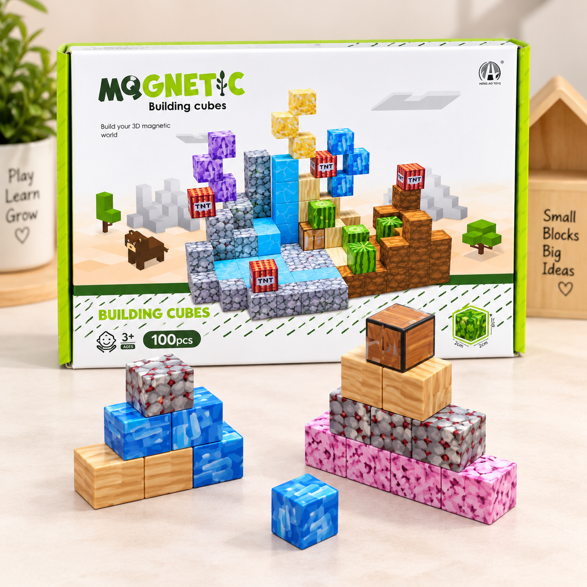 100PCS Magnetic Building Cubes Set for Kids