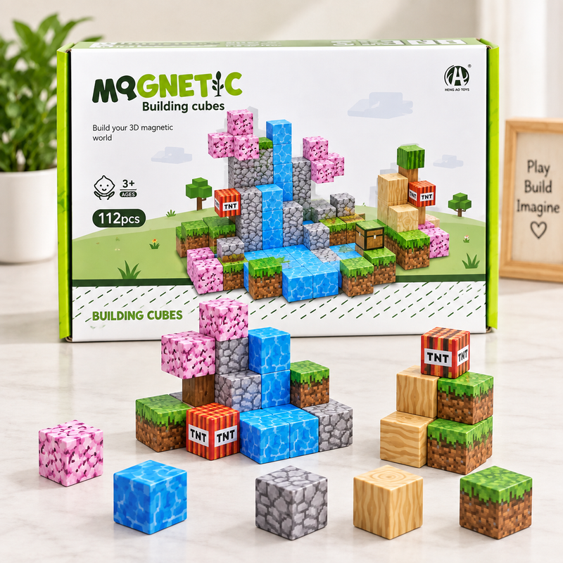 112PCS Magnetic Building Cubes Set for Kids