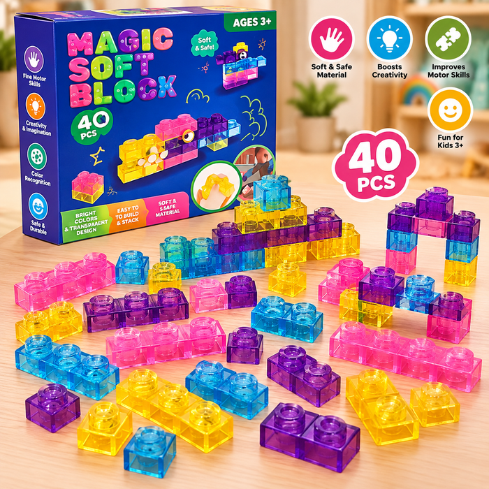 Magic Soft Building Blocks Set (40 Pieces)