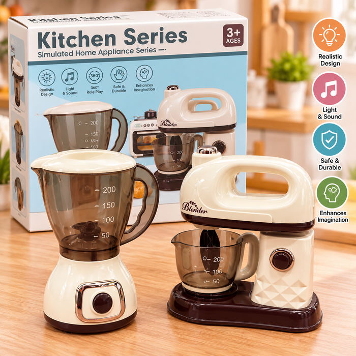Kids Kitchen Series 2-in-1 Toy Blender & Stand Mixer Set