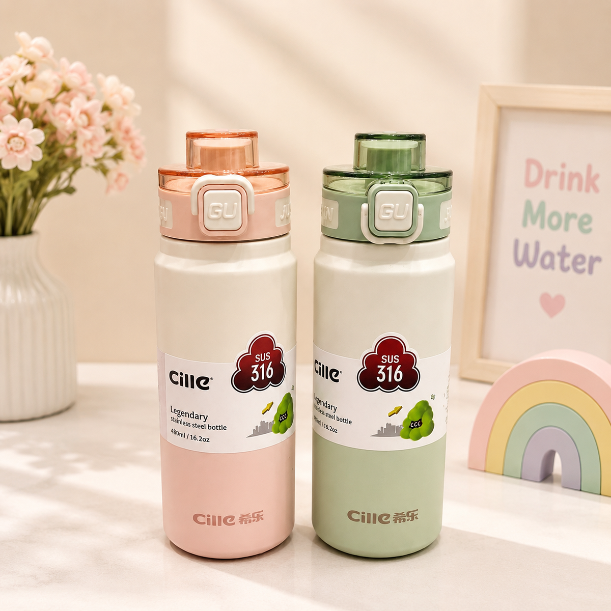 Cille Stainless Steel Insulated Water Bottle
