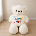White Love Heart Giant Teddy Bear Plush Toy - 2.5 Feet