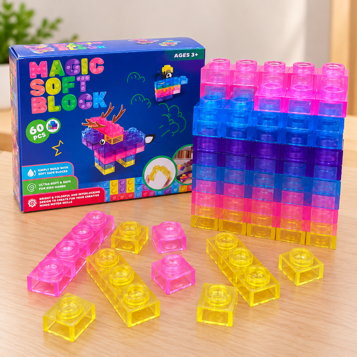 Magic Soft Building Blocks Set (60 Pieces)