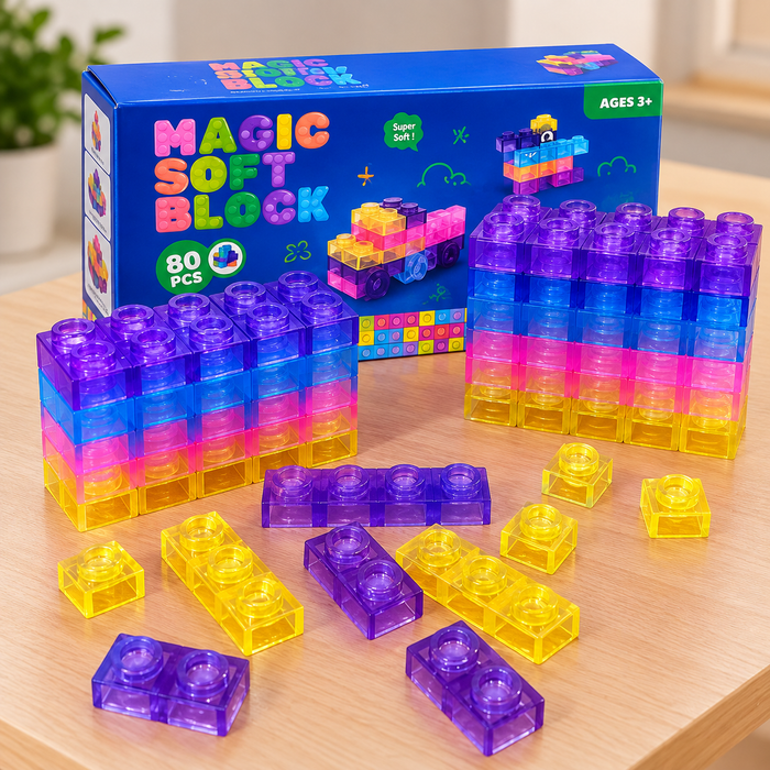 Magic Soft Building Blocks Set (80 Pieces)