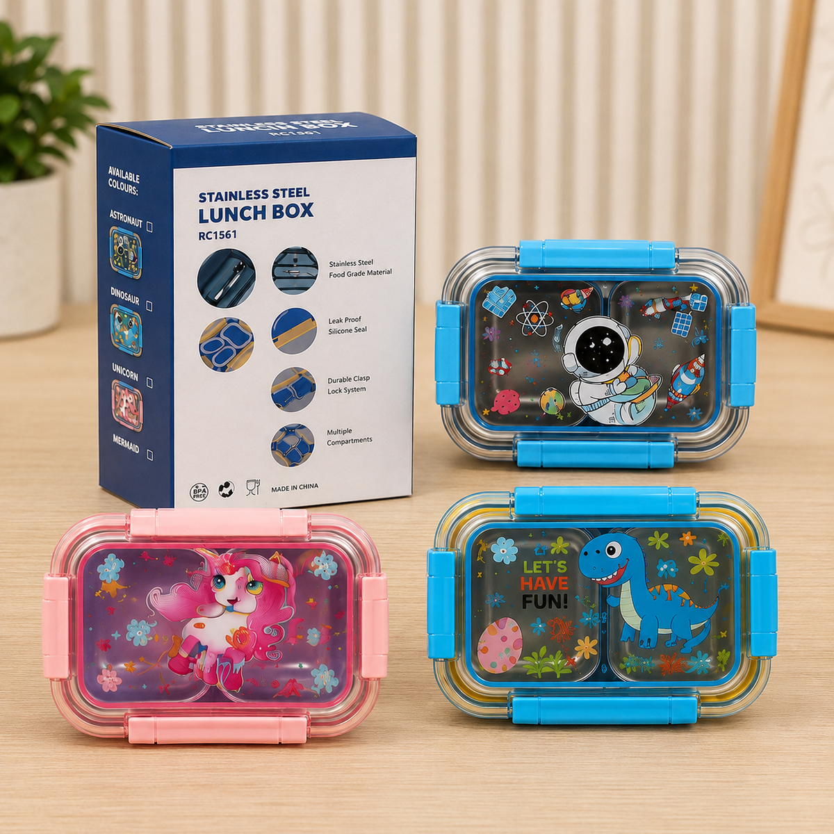 Stainless Steel Kids Lunch Box – Cartoon Design